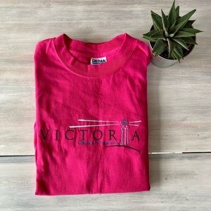 NWOT Unisex Victoria BC 🇨🇦 100% Cotton Short Sleeve Pink T-Shirt.  Size:XL